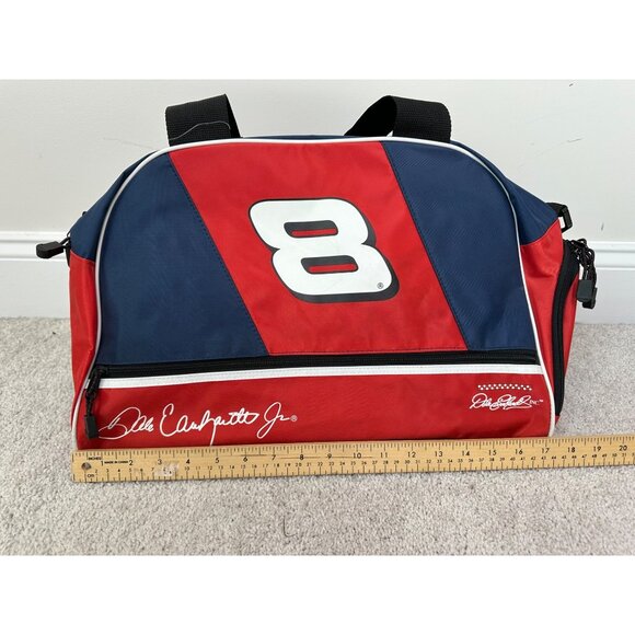 Dale Earnhardt Jr. Red & Blue Nascar Duffel Bag With Number 8 Logo - Picture 6 of 16